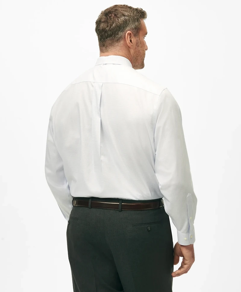 Big & Tall Stretch Supima<sup>®</sup> Cotton Non-Iron English Spread Collar, Micro-Grid Dress Shirt