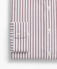 Big & Tall Stretch Supima<sup>®</sup> Cotton Non-Iron Pinpoint Oxford Polo Button Down Collar, Ticking Stripe Dress Shirt