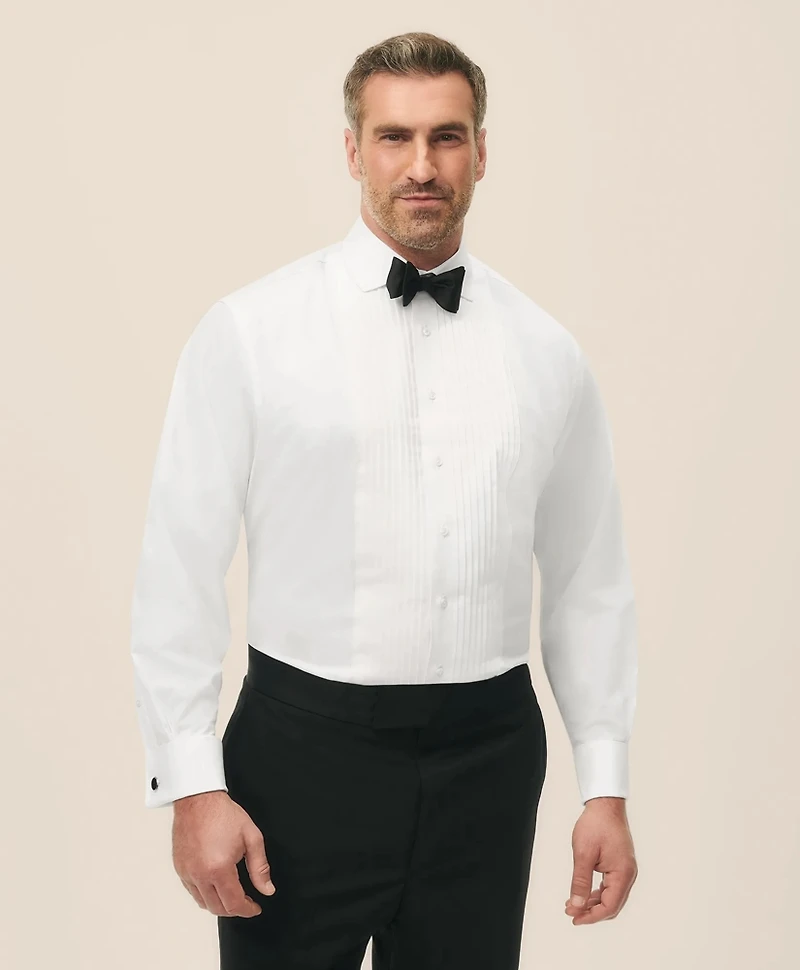 Big & Tall Supima<sup>®</sup> Cotton Poplin English Collar, 10-Pleat Tuxedo Shirt