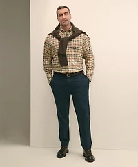 Big & Tall Stretch Supima<sup>®</sup> Cotton Non-Iron Twill Polo Button-Down Collar Tartan Shirt