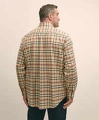 Big & Tall Stretch Supima<sup>®</sup> Cotton Non-Iron Twill Polo Button-Down Collar Tartan Shirt