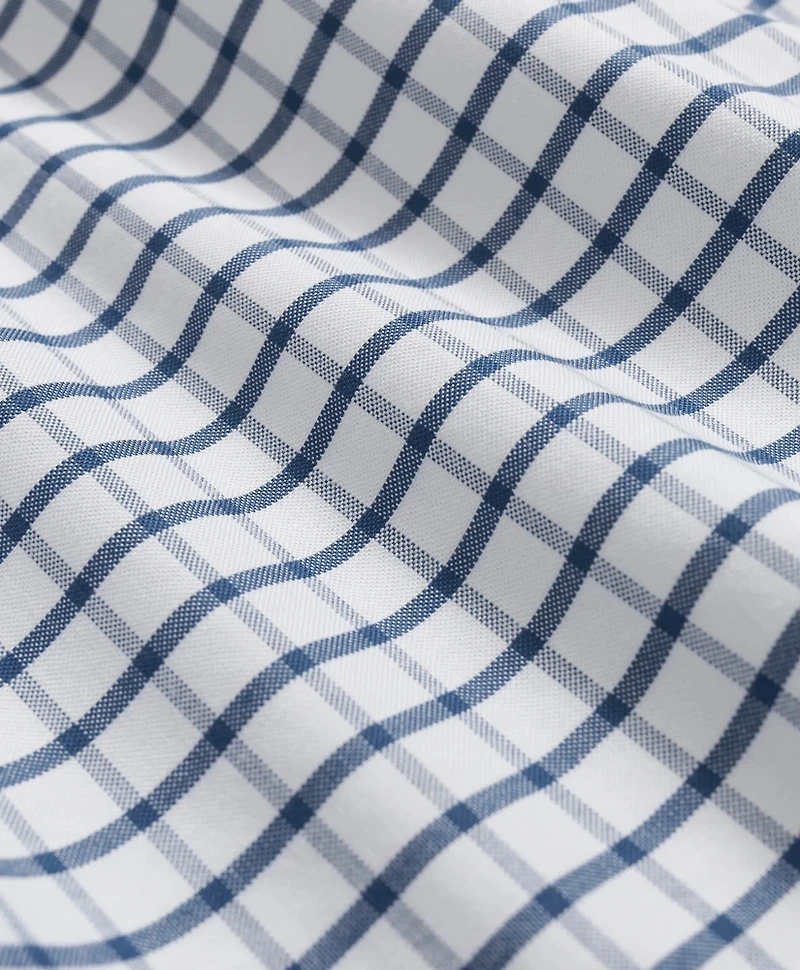 Big & Tall Stretch Non-Iron Oxford Polo Button Down Collar, Windowpane Shirt