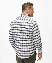 Big & Tall Stretch Cotton Non-Iron Oxford Polo Button Down Collar, Bold Check Shirt