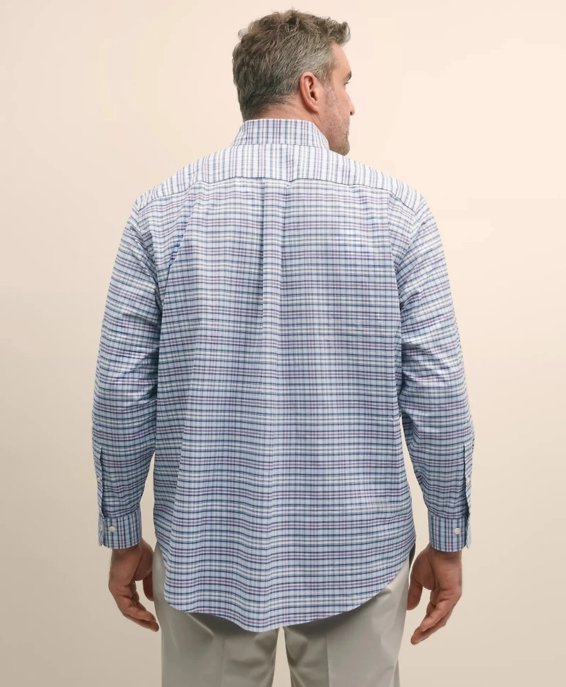 Big & Tall Stretch Cotton Non-Iron Oxford Polo Button Down Collar