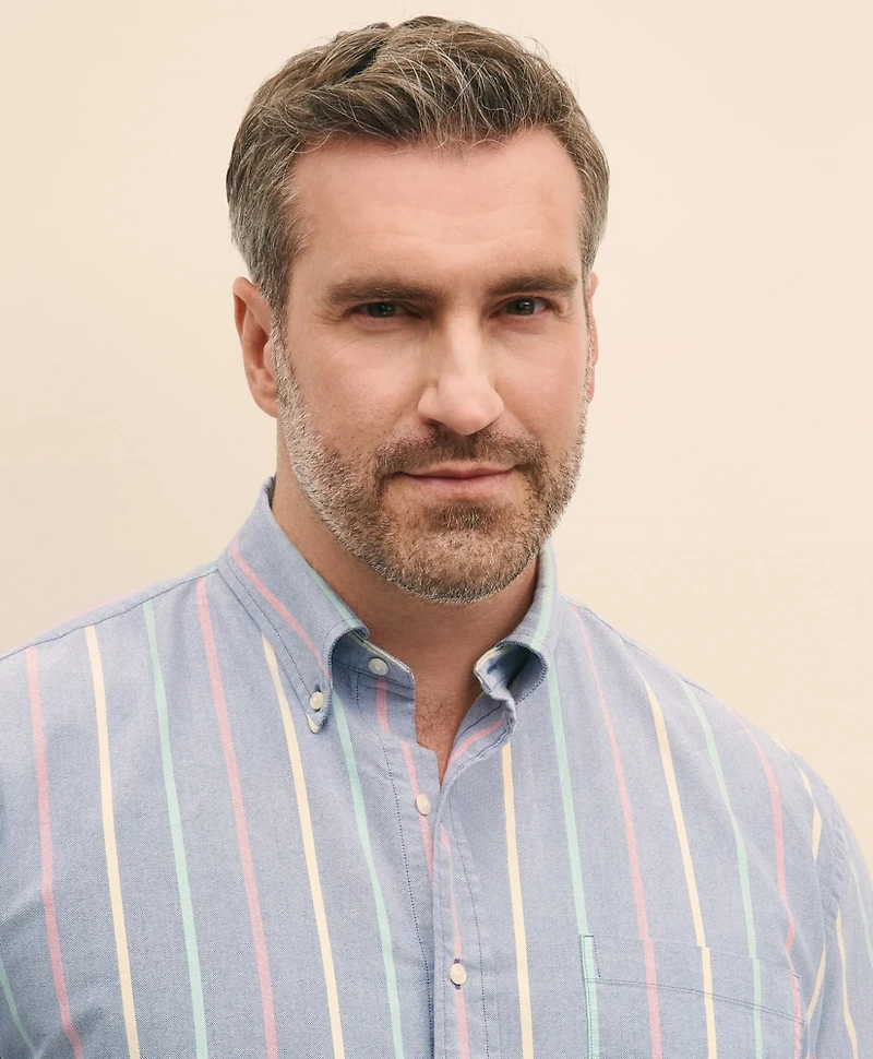 Big & Tall Friday Shirt, Oxford Multi Stripe