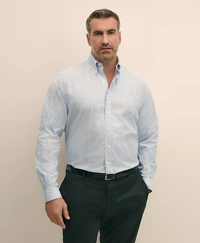 Big & Tall Stretch Cotton Non-Iron Oxford Polo Button Down Collar