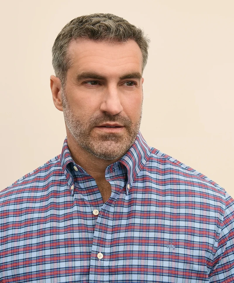 Big & Tall Stretch Cotton Non-Iron Oxford Polo Button Down Collar