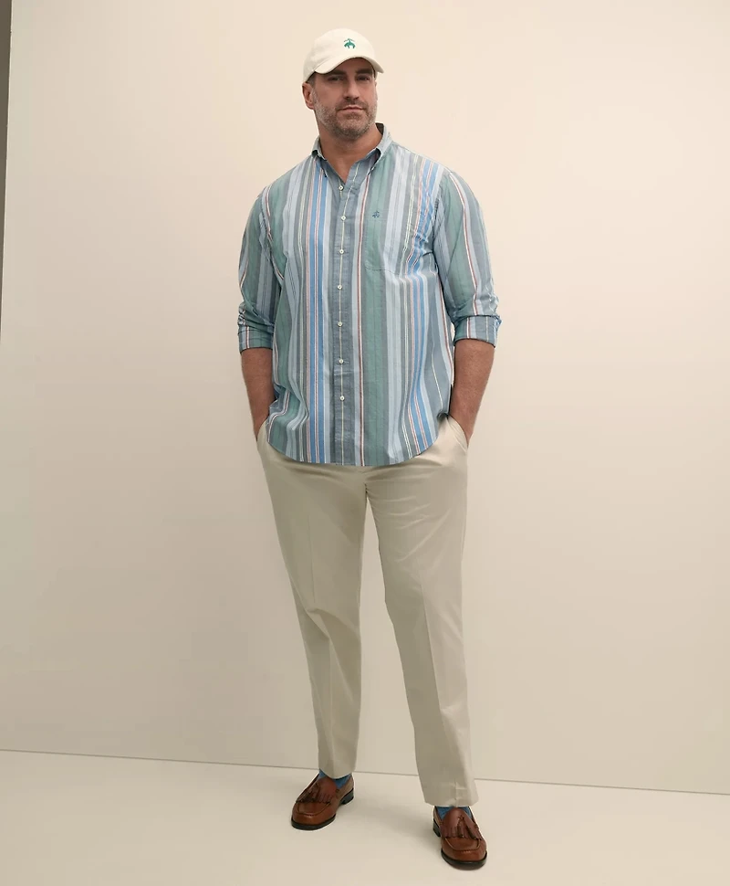 Big & Tall Friday Shirt, Poplin Awning Stripe