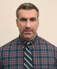 Big & Tall Stretch Cotton Non-Iron Twill Polo Button Down Collar