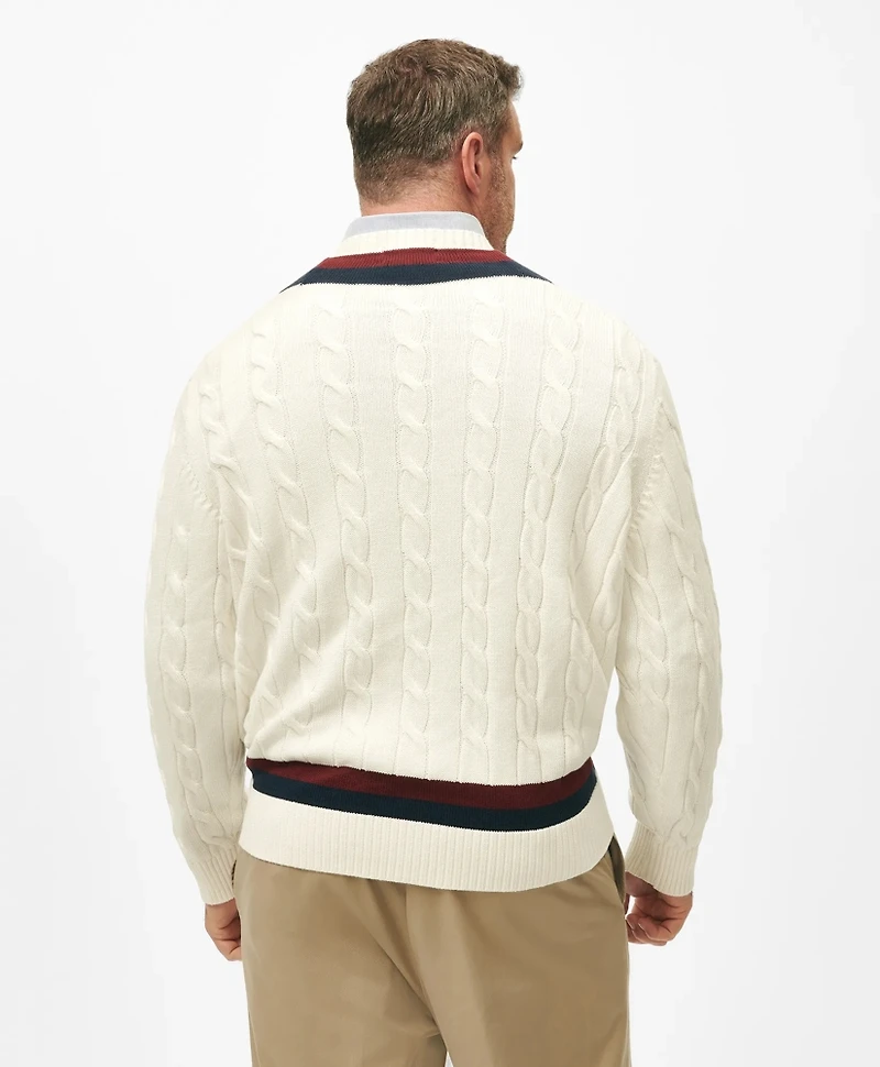 Big & Tall Supima<sup>®</sup> Cotton Cable Tennis Sweater