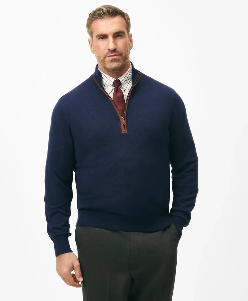 Big & Tall 3-Ply Cashmere Half-Zip Sweater