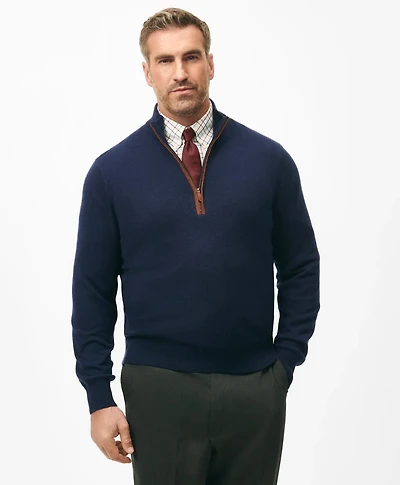 Big & Tall 3-Ply Cashmere Half-Zip Sweater