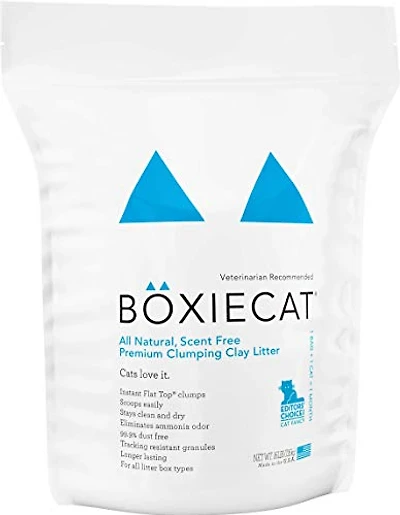 Boxiecat - Natural Bentonite Clumping Clay Cat Litter - Odor Control & Hard Flat Top® Clumps -  Unscented