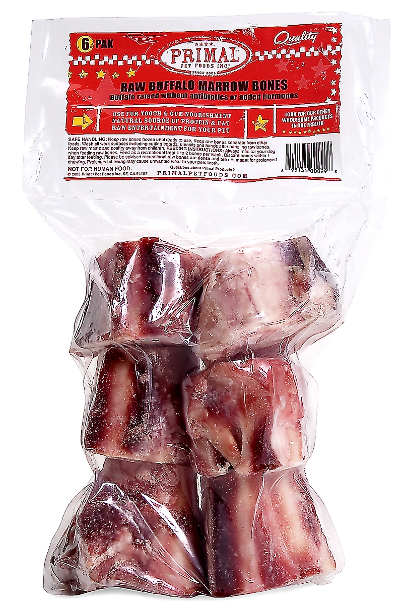 - Frozen Raw Recreational Bone - Protein Rich Natural Chew - Buffalo Marrow