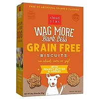 Cloud Star - Dog Treats - Wag More Bark Less Grain-Free Oven Baked with Peanut Butter & Apples Dog Treats