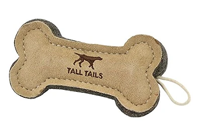 Tall Tails - Dog Toy - Leather & Wool Bone