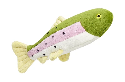 Fluff & Tuff - Plush Dog Toy - Soft Fabric with Tuffweb Mesh for Snuggles & Play - Rudy Rainbow Trout