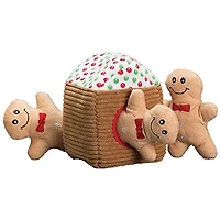Patchwork Pet - Plush Dog Toy - Gingerbread House & Men