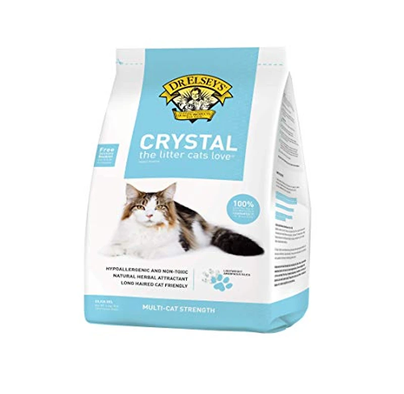 Dr Elsey's - Crystal Cat Litter - Low Tracking Silica Gel with Herbal Attractant - Long Hair Safe & Multi Cat Strength