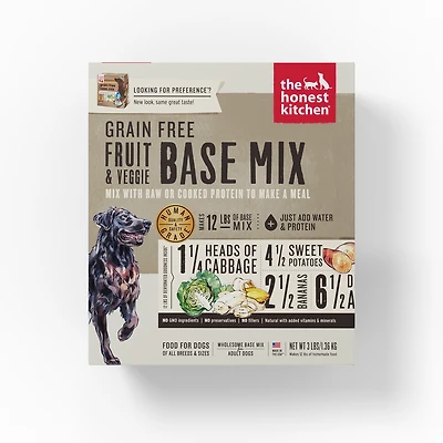 - Dog Food - Grain Free Fruit & Veggie Base Mix