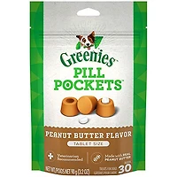 Greenies - Pill Pockets Dog Treats - Easy Tablet Medication Hiding Pouch - Peanut Butter Flavor