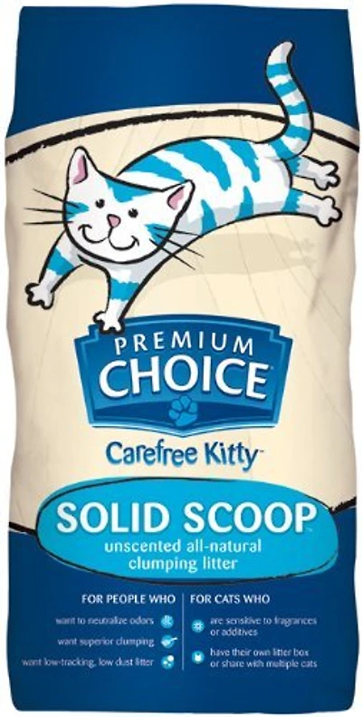 Premium Choice - Carefree Clumping Clay Cat Litter - Natural Odor Control & Low Dust - Unscented