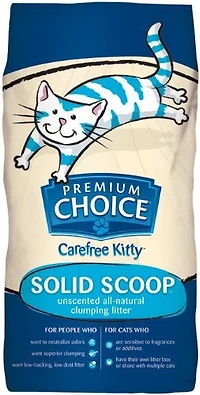 Premium Choice - Carefree Clumping Clay Cat Litter - Natural Odor Control & Low Dust - Unscented