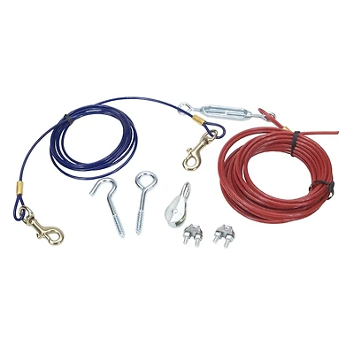 Coastal - Aerial Dog Run – Durable Hardware Overhead Tie Out – Secure & Strong