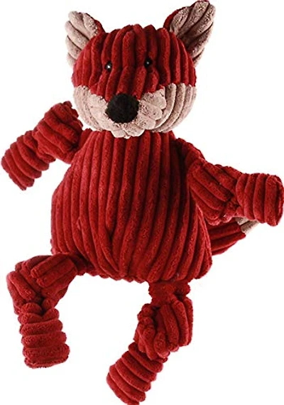 HuggleHounds - Dog Toy - Plush Durable Knotties Fox