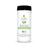 Pure and Natural Pet - Flea & Tick Wipes for Dogs - DEET Free with Cedar & Peppermint - Eco Friendly Outdoor Protection
