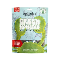 Polkadog - Green Monstah Bones Treats for Dogs & Cats - High Protein & Vitamin Rich - Green Crab & Kelp Recipe
