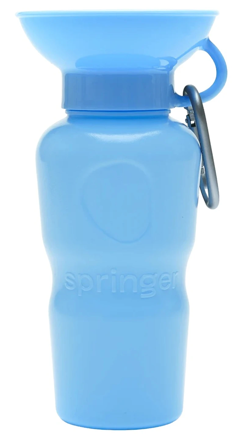 Springer - Pet Water Bottle - Teal Travel Bottle with Bowl