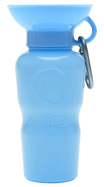 Springer - Pet Water Bottle - Teal Travel Bottle with Bowl