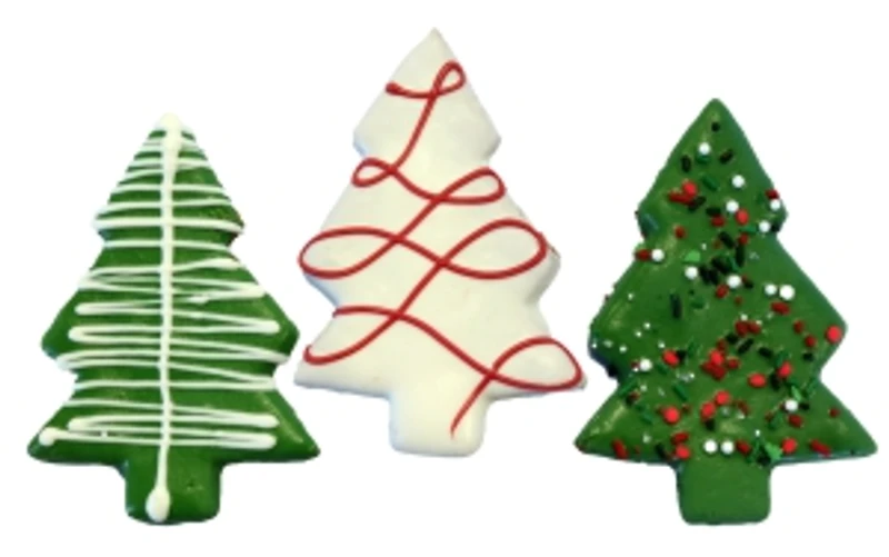 Preppy Puppy - Dog Cookie - Assorted Natural Christmas Trees
