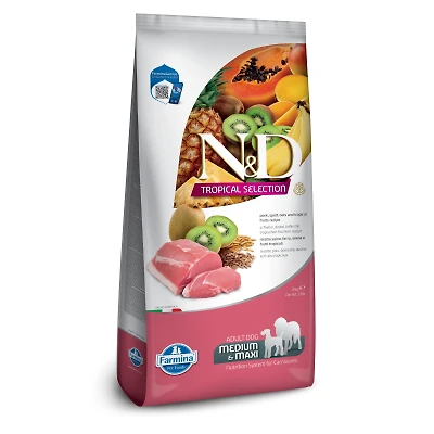 - Dry Dog Food - Pork,  Spelt,  Oats & Tropical Fruits Adult Medium & Maxi