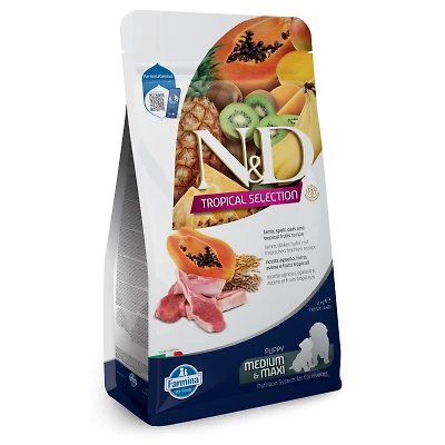 Farmina - Dry Dog Food - Lamb,  Spelt,  Oats & Tropical Fruits Puppy Medium & Maxi