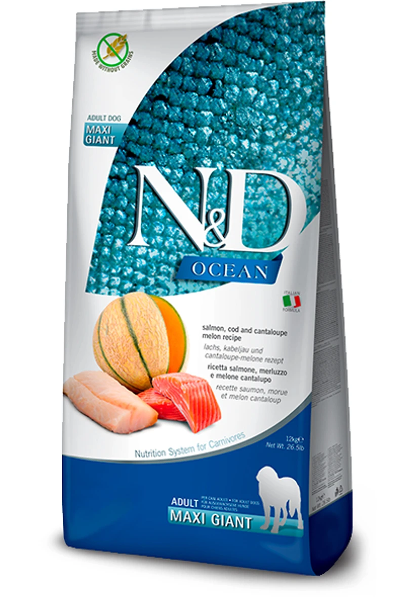 Farmina - Dry Dog Food - Salmon,  Cod,  & Cantaloupe Adult Maxi Giant