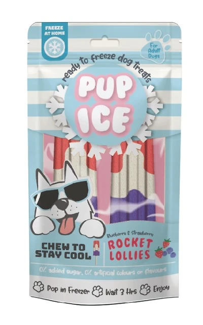 Ethical Pet - Dog Chew - Pup Ice Rocket Lollies Strawberry and Blueberry