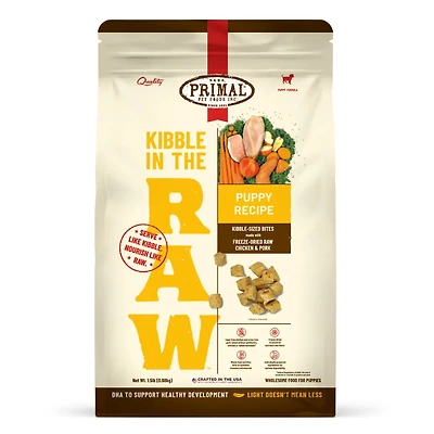 Primal - Kibble in the Raw Dog Food - Premium Freeze Dried Raw Nutrition with Whole Ingredients - Puppy Recipe