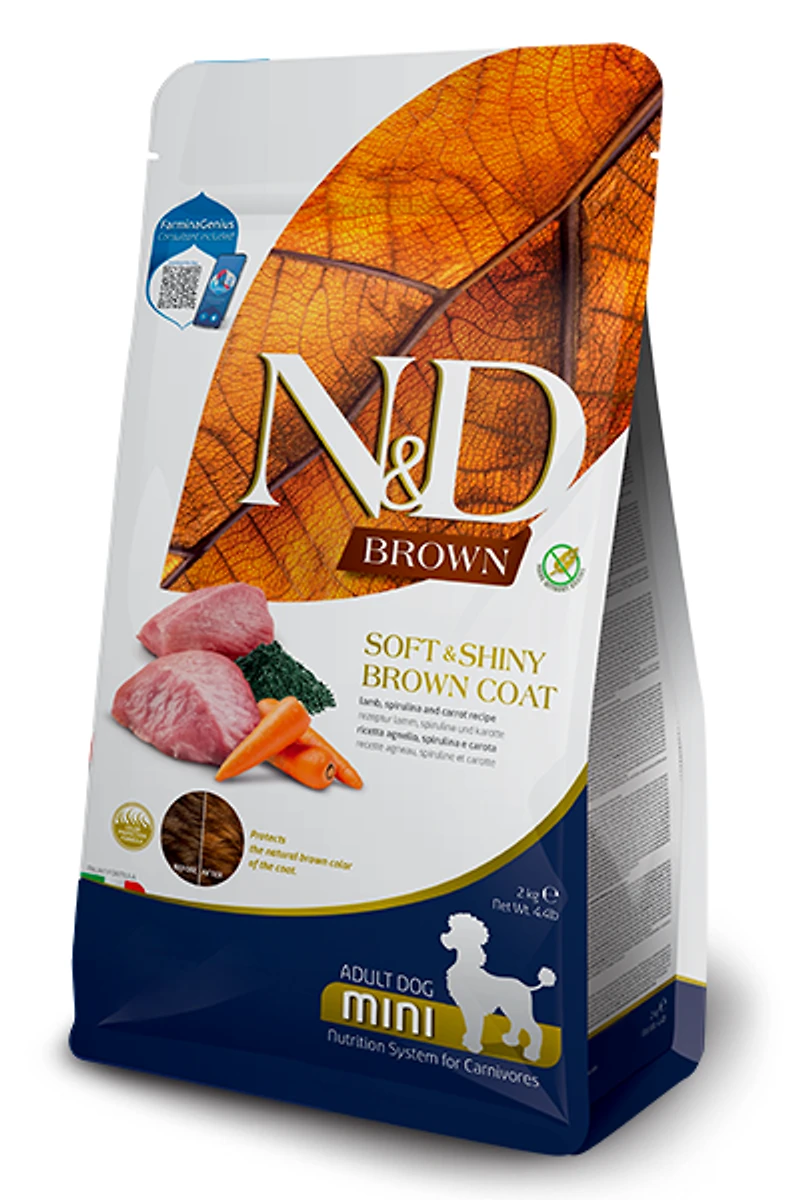 Farmina - Adult Mini Breeds Dry Dog Food - Supports Skin, Coat & Reduces Staining - Lamb, Kelp, & Carrot Recipe