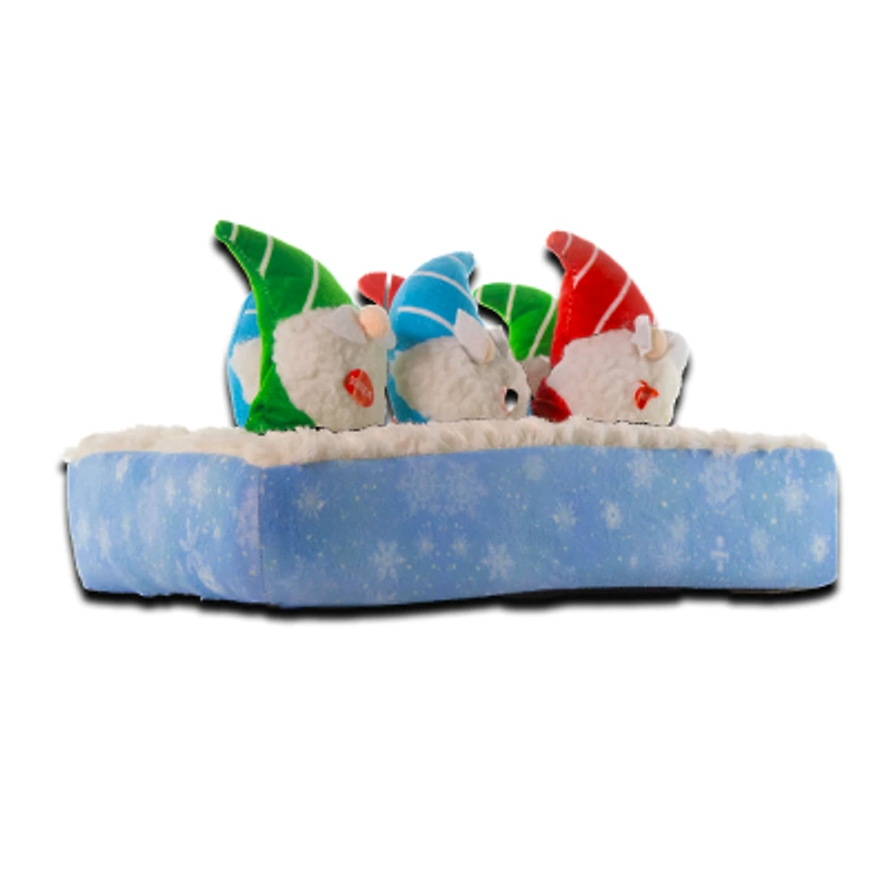 Patchwork Pet - Dog Toy - Christmas Snow with Gnomes Thinker