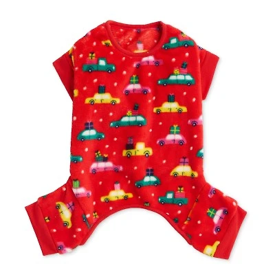 Hotel Doggy - Dog PJs - Classic Winter Cars with Tree