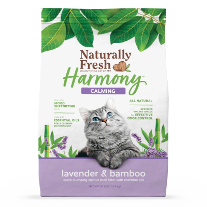 Naturally Fresh - Clumping Walnut Shell Cat Litter - Calming Harmony™ Lavender & Bamboo Formula