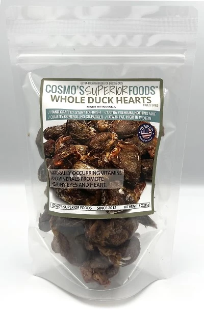 Cosmo's Superior Foods - Dog Treat - Duck Hearts