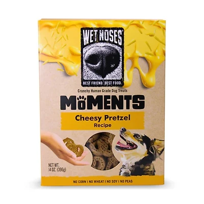 Wet Noses - Moments Limited Ingredient Crunchy Dog Treats - Made with Human Grade Ingredients - Cheesy Pretzel Recipe