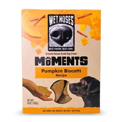 Wet Noses - Moments Limited Ingredient Crunchy Dog Treats - Made with Human Grade Ingredients - Pumpkin Biscotti Recipe