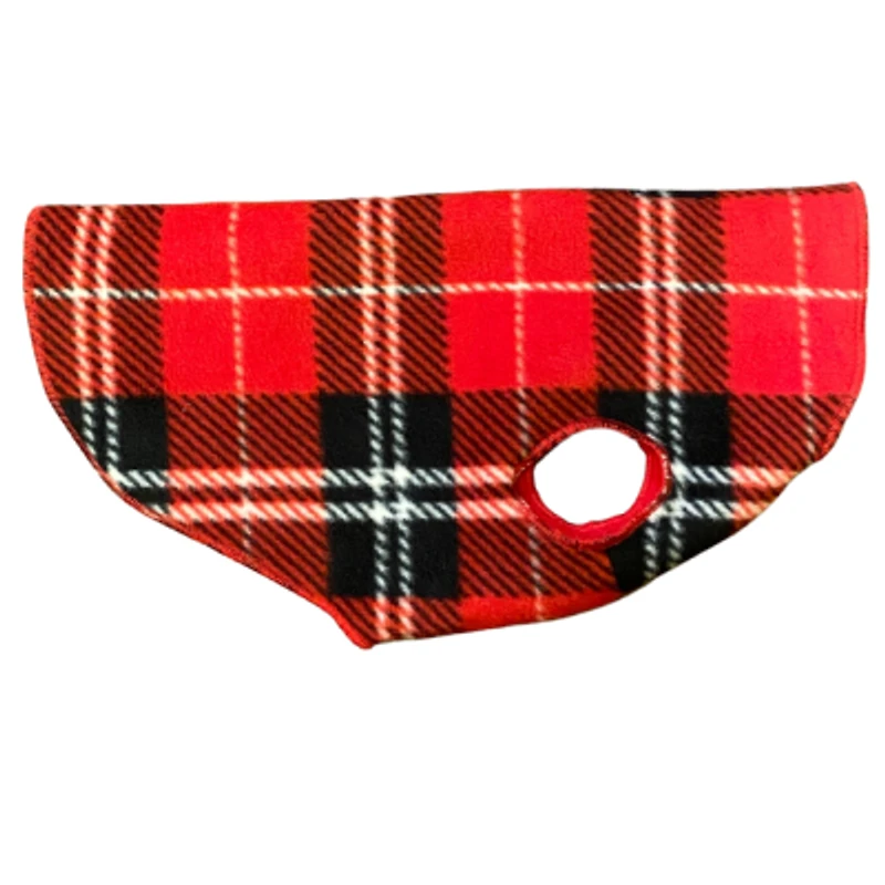 Pet Sweater - Reversible Red & Black Plaid