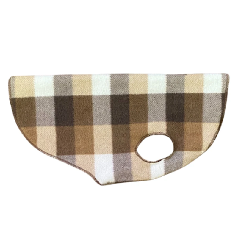 Pet Sweater - Reversible Brown & Tan Plaid