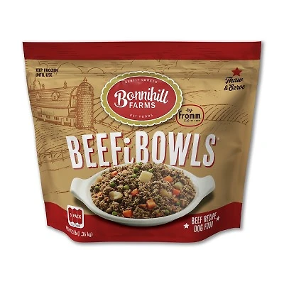 Bonnihill Farms - Gently Cooked Sous Vide Frozen Dog Food - Nutrient Rich BeefiBowls - For All Dog Breeds & Ages