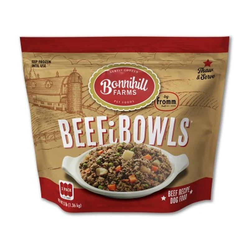 Bonnihill Farms - Gently Cooked Sous Vide Frozen Dog Food - Nutrient Rich BeefiBowls - For All Dog Breeds & Ages